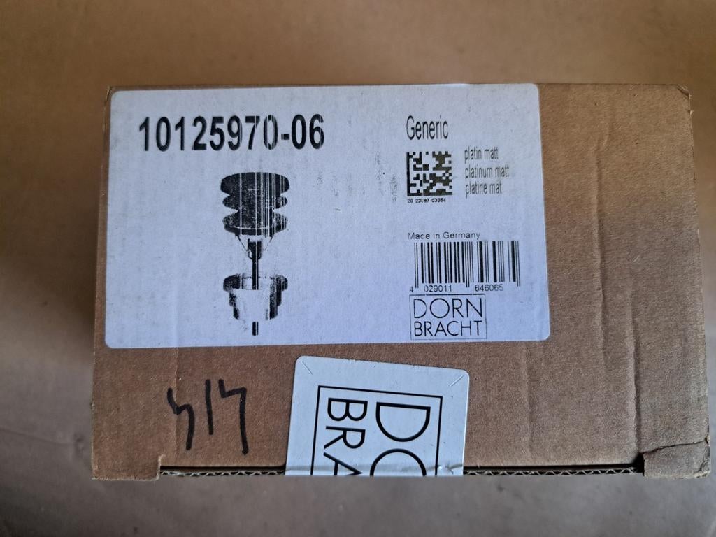 1x nieuw Dornbracht Wastafel Afvoerplug platina mat, Doe-het-zelf en Verbouw, Onbekend, Nieuw, Ophalen of Verzenden, Wastafel