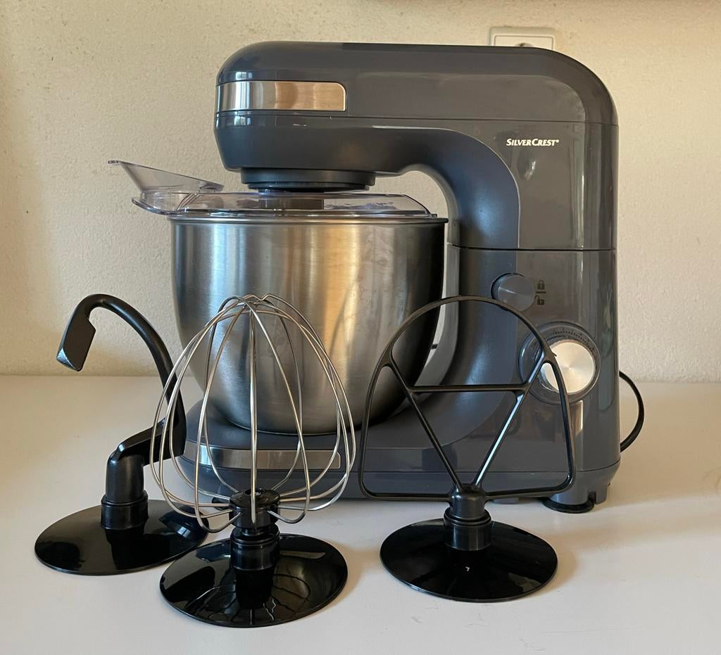 Silvercrest Keukenmachine - Grijs, Witgoed en Apparatuur, Keukenmixers, Zo goed als nieuw, 4 liter of meer, 3 snelheden of meer