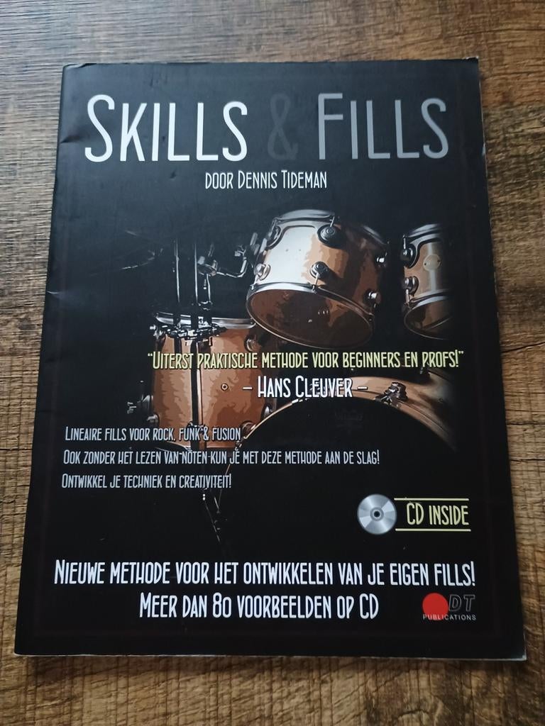 Lesboek Drummen - Skills Fills - Inclusief CD, Ophalen of Verzenden, Gebruikt, Les of Cursus, Overige genres