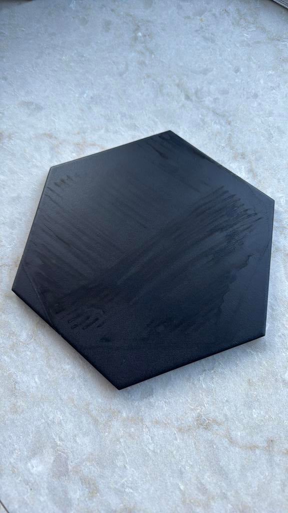 Hexagon tegel - mat zwart - 12 stuks, Ophalen, Minder dan 20 cm, Zo goed als nieuw, Minder dan 5 m²