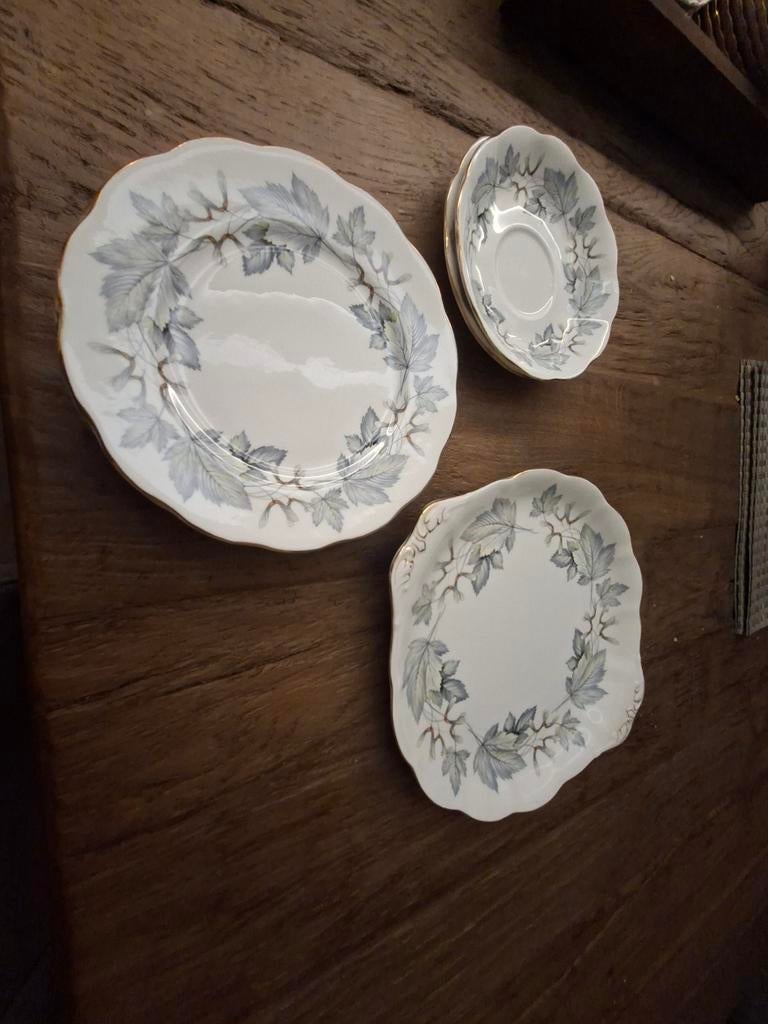 Royal Albert , gebaksschaal, bordjes , schoteltjes Silver Ma, Ophalen of Verzenden