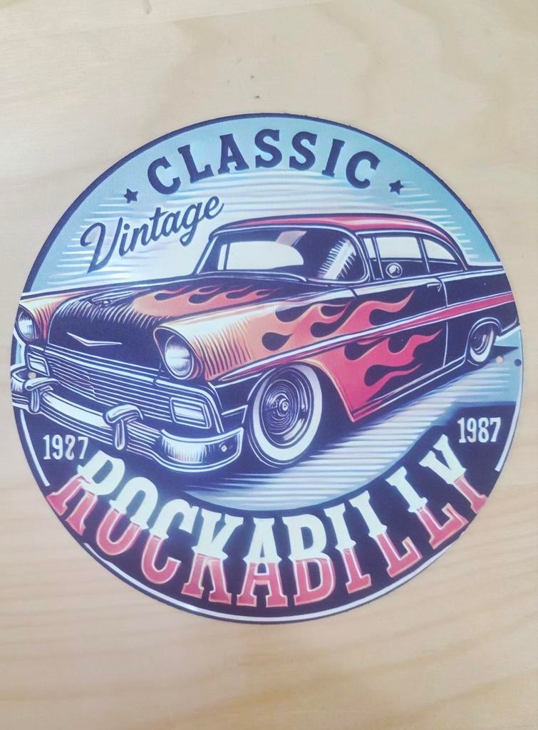 Rockabilly Metalen Bord - Vintage Auto Design, Ophalen of Verzenden, Nieuw
