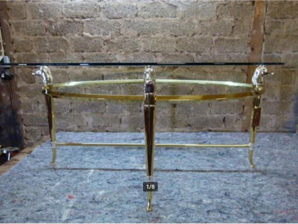 vintage salontafel Hollywood Regency Cattaneo cheval Italy, Ophalen, 100 tot 150 cm, Regency hollywood, 50 tot 100 cm