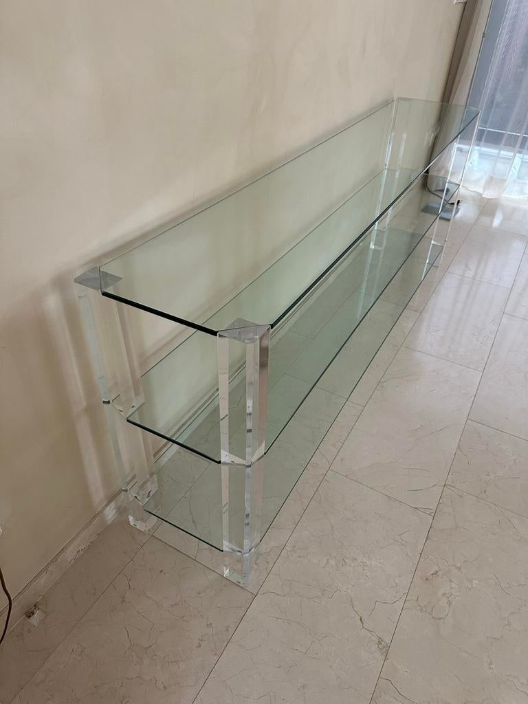 Glazen Sidetable, Ophalen, 150 tot 200 cm, Modern, Glas