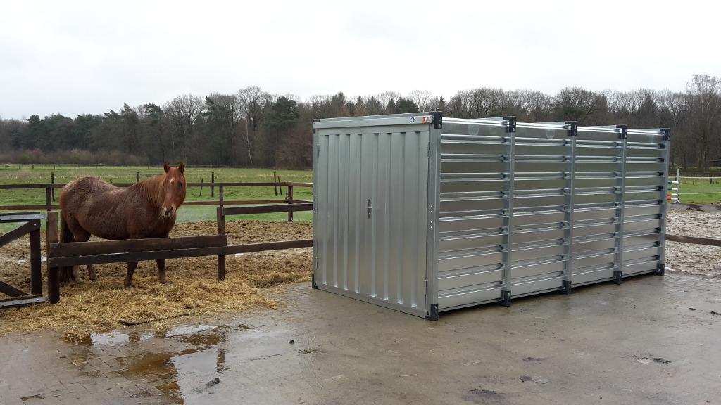 weidegang/paard/pony/hobbyvee/hooi/stro/kovobel/container, Weidegang