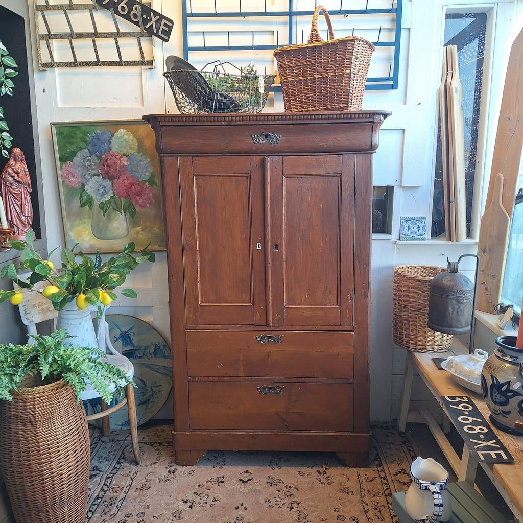 Antiek Grenen Luierkabinet - 101x43x156cm, Ophalen
