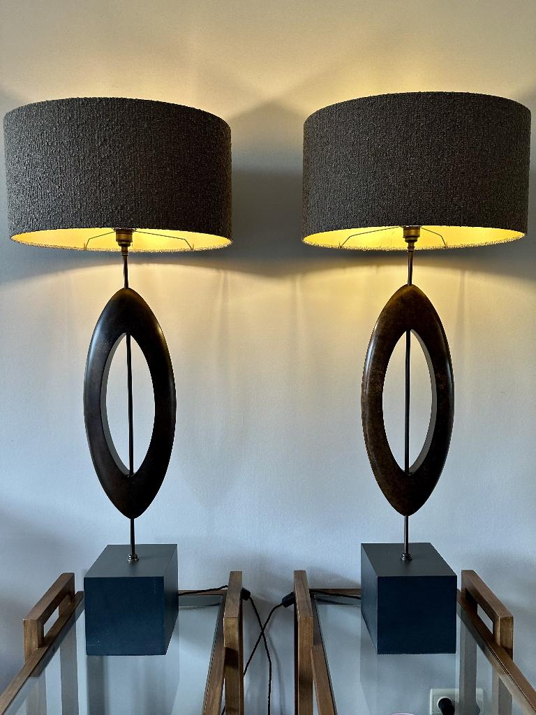 Porta Romana Sculpted Manhattan Large tafellamp set 2 stuks, Ophalen, Zo goed als nieuw, Overige materialen, 75 cm of meer