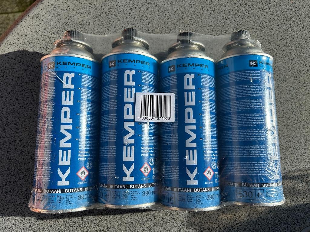 Kemper 227 gr. butaan gasfles gaspatroon set van 4, Ophalen, Nieuw