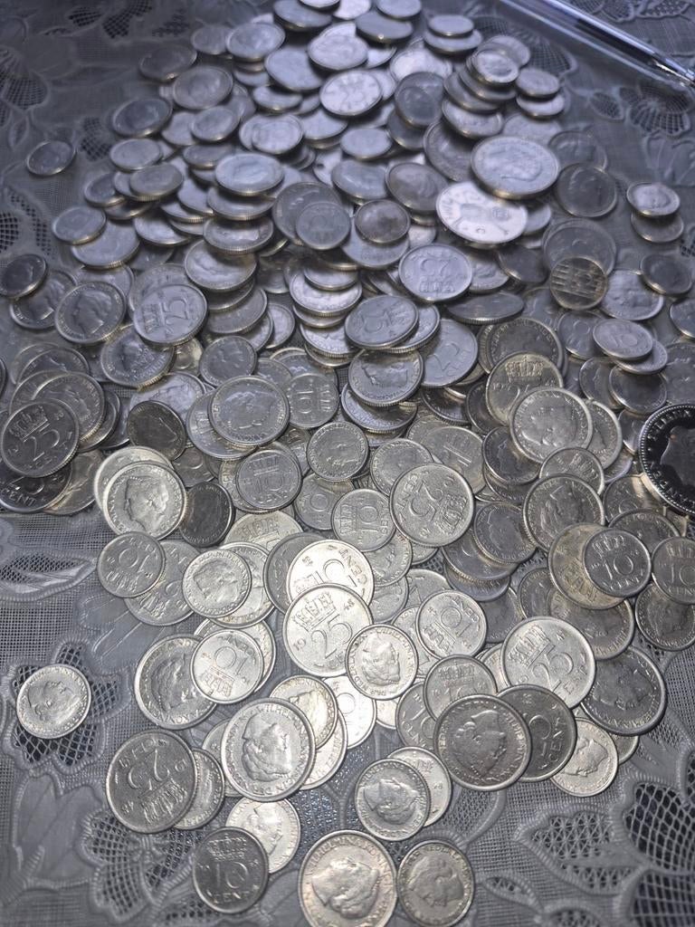 Wilhemina dubbeltjes en kwartjes 1948, Postzegels en Munten, Munten | Nederland, Ophalen of Verzenden, Koningin Wilhelmina, 10 cent