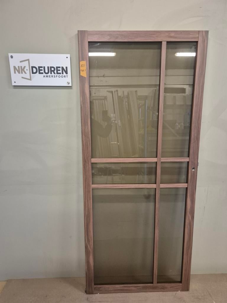 Svedex design deur BRONS veiligheidsglas (85x196,5) NIEUW, Ophalen, Binnendeur, Nieuw, Glas