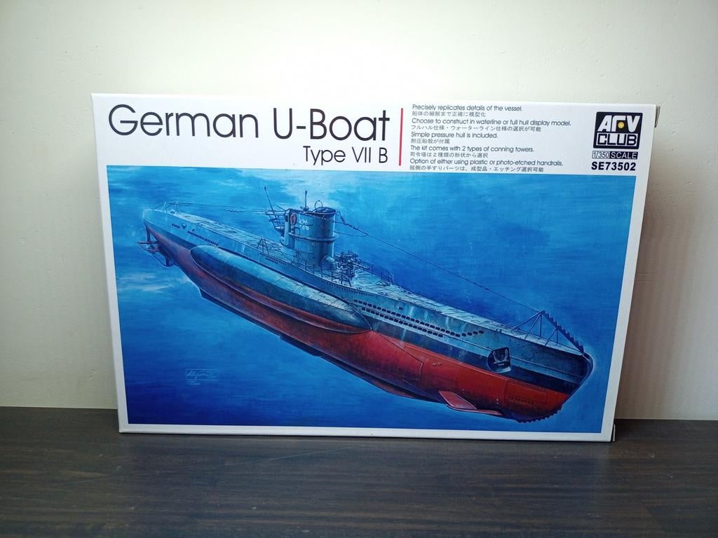 AFV CLUB SE73502 - 1:350 / German U-Boat Type VII B., Ophalen of Verzenden, Zo goed als nieuw, 1:200 of kleiner, Overige merken