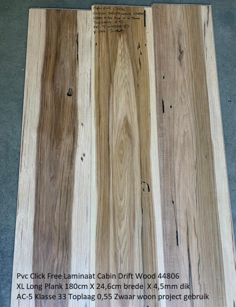 Pvc click  €13,95p/m2 Laminaat Cabin Wood maple plank 4,5mm
