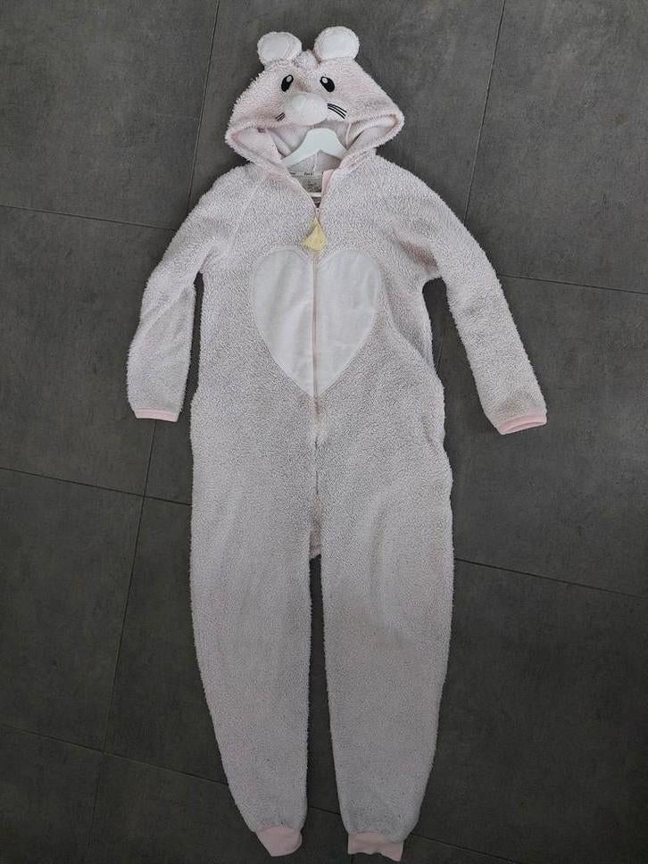 Roze muis onesie maat S met stukje kaas aan de rits, Ophalen of Verzenden, Zo goed als nieuw, Carnaval