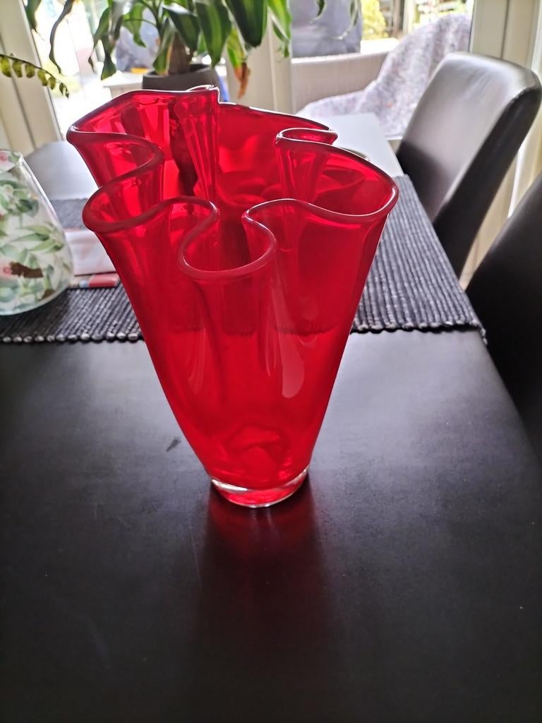 Murano glas zakdoek €12,50, Ophalen, Minder dan 50 cm, Rood, Glas