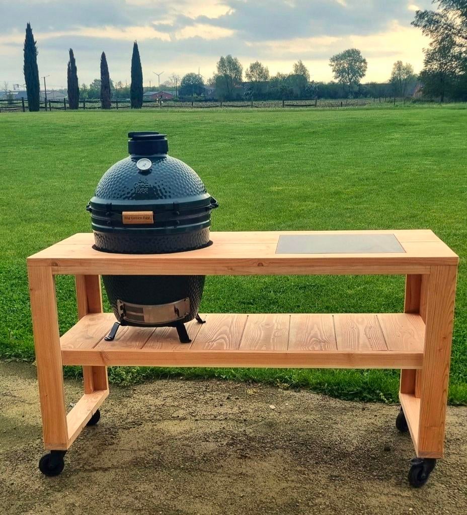 Barbecue tafel douglas hout op maat voor iedere kamado, Houtskool, Nieuw, Ophalen of Verzenden, Kamado Joe, Bastard