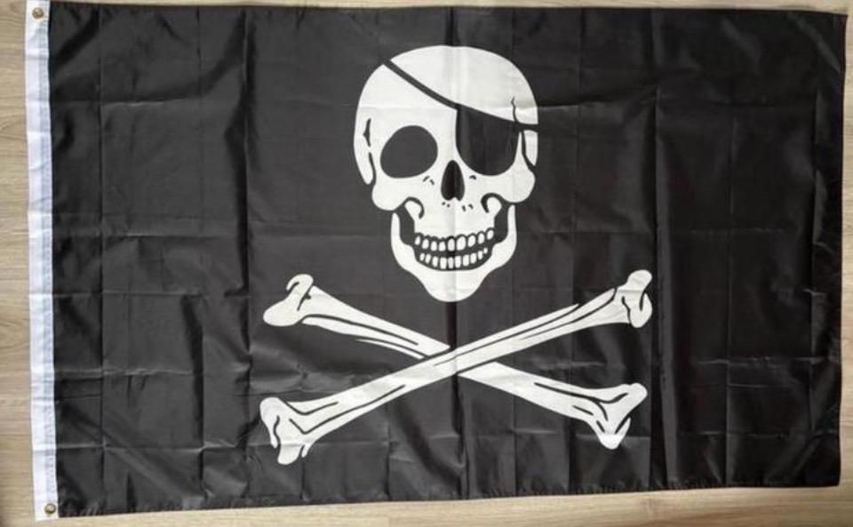 Vlag - Doodskop Skull - Jolly Roger - 150x93 cm, Diversen, Ophalen of Verzenden, Zo goed als nieuw