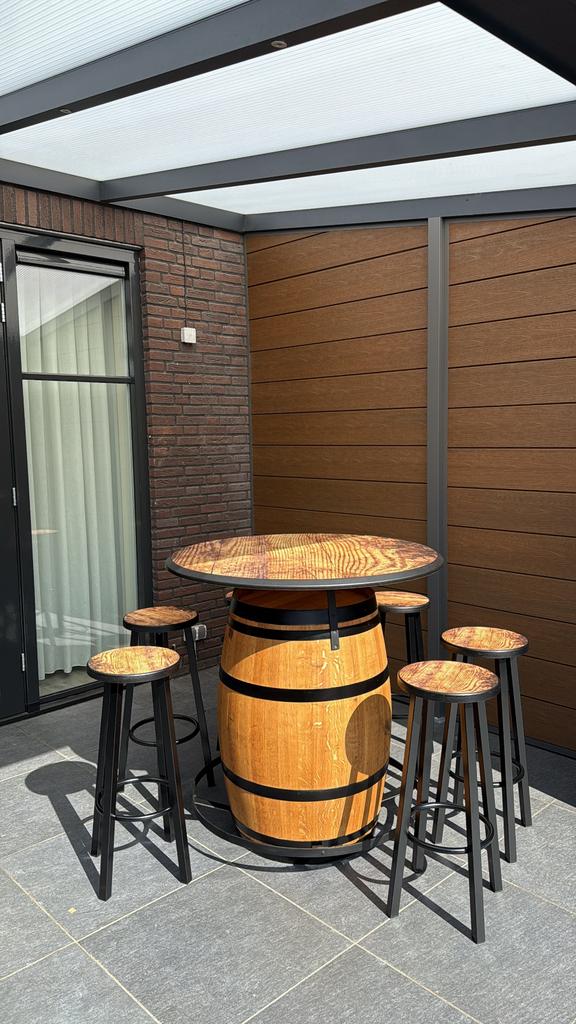 Statafel | houtlook | wijnvat, Huis en Inrichting, Tafels | Statafels, Zo goed als nieuw, Ophalen