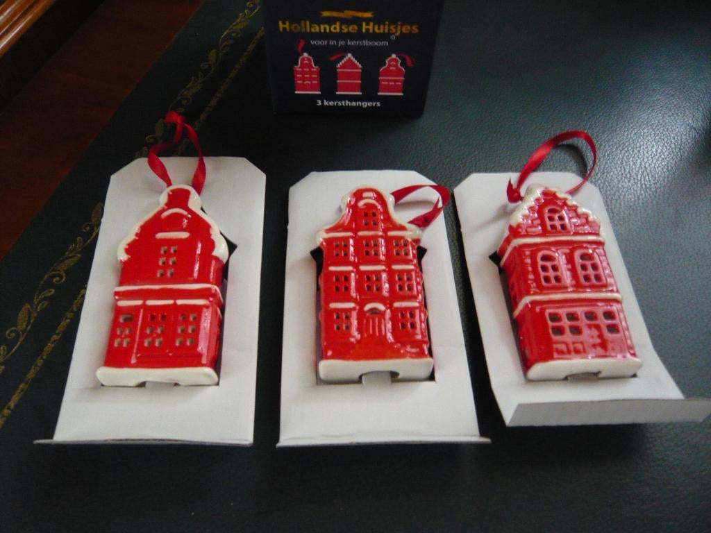 Hollandse huisjes Postcode Loterij AH 3 kersthangers nieuw, Ophalen of Verzenden, Nieuw