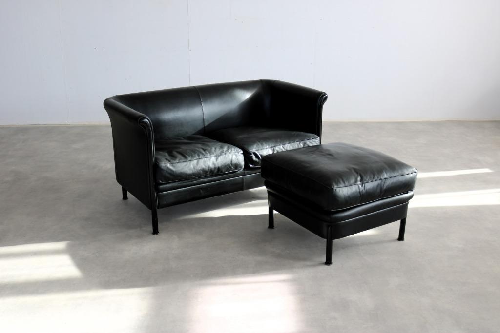vintage sofa + hocker | zithoek | A. Citterio | Moroso, Gebruikt, Tweepersoons, Ophalen of Verzenden, Minder dan 150 cm