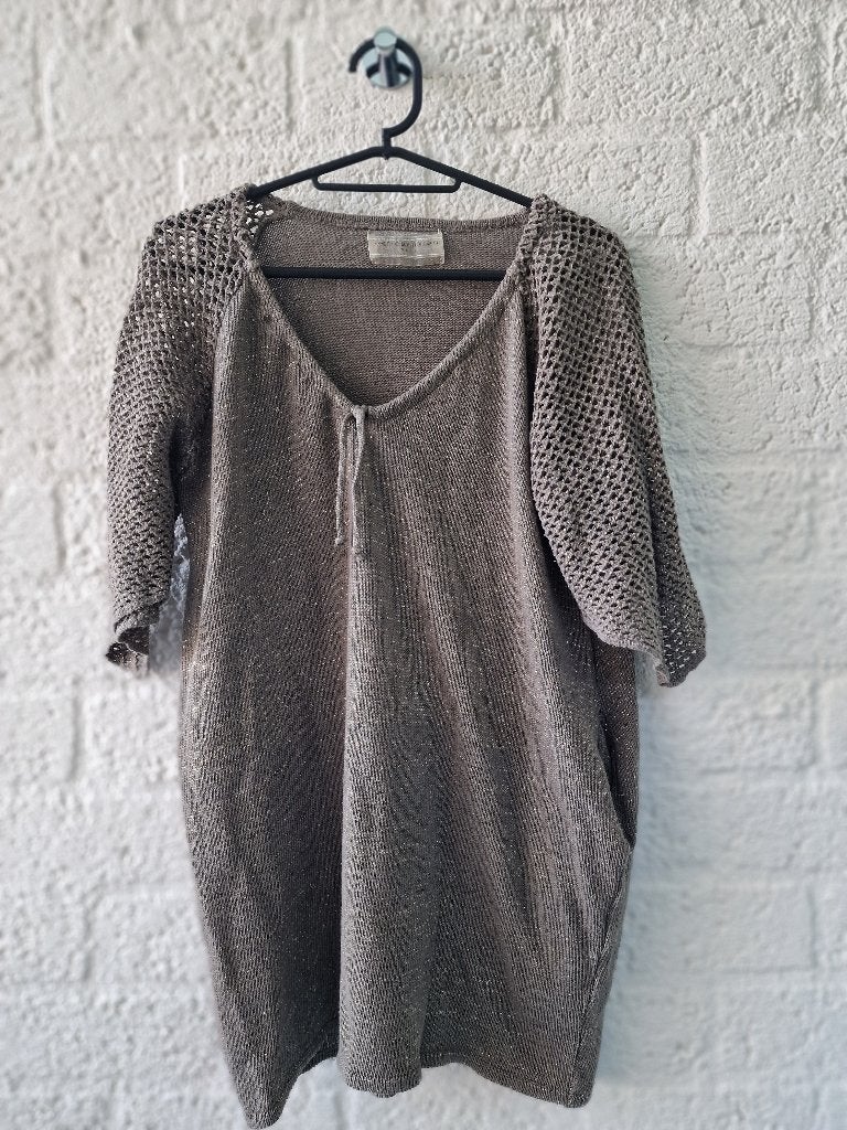Béatrice San Francisco Ibiza glitter trui M 38 khaki, Maat 38/40 (M), Ophalen of Verzenden, Zo goed als nieuw, Lange mouw