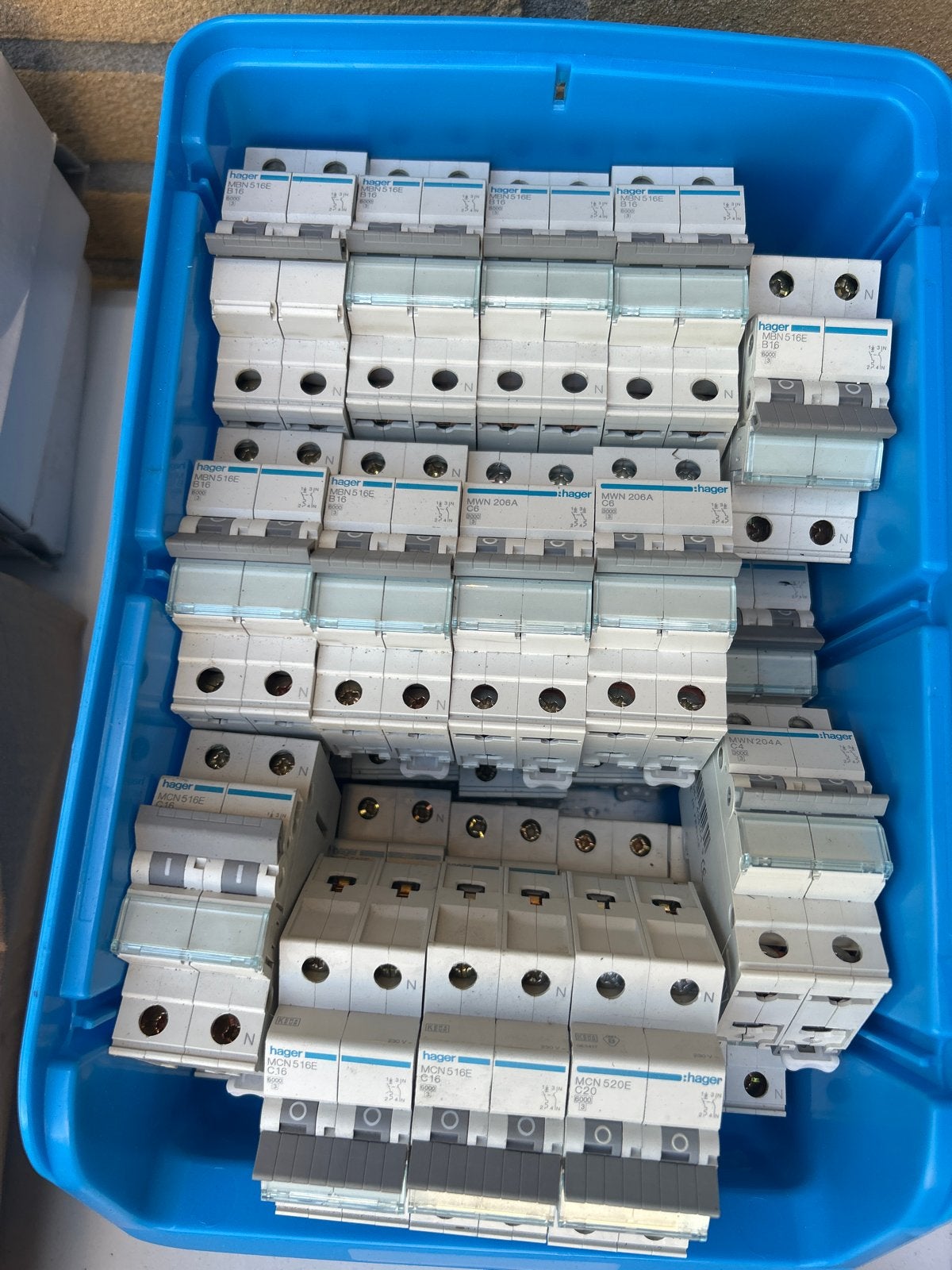 Hager Installatieautomaten C4, C6, B16, C16, C20 - Totaal 29, Ophalen of Verzenden, Gebruikt, Hager, Installatieautomaat
