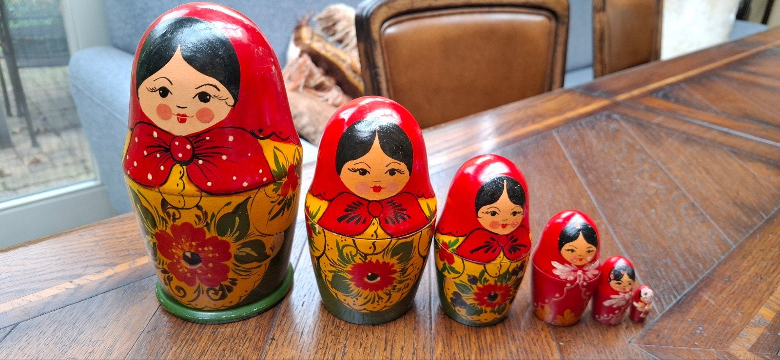 Set van 6 vintage Matroesjka poppetjes - Russisch handwerk, Verzamelen, Ophalen of Verzenden