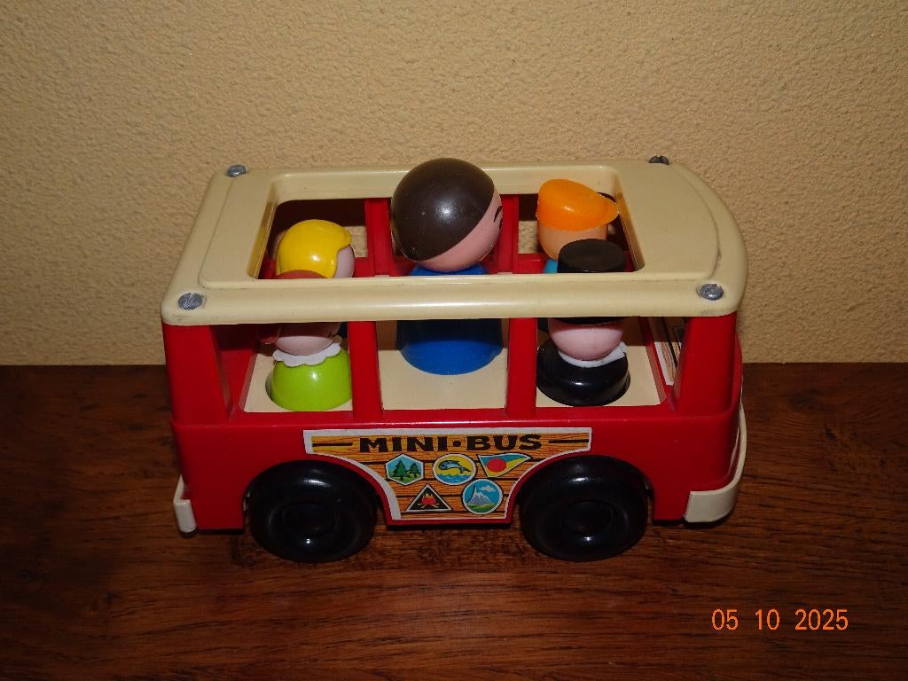 Vintage Fisher Price mini bus, Ophalen of Verzenden, Gebruikt, Auto of Voertuig