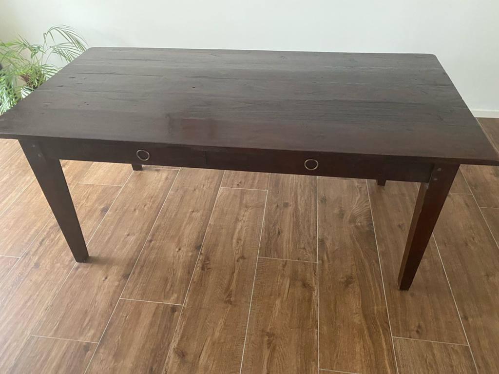 Eettafel koloniaal hout, Ophalen, 50 tot 100 cm, Zo goed als nieuw, 150 tot 200 cm