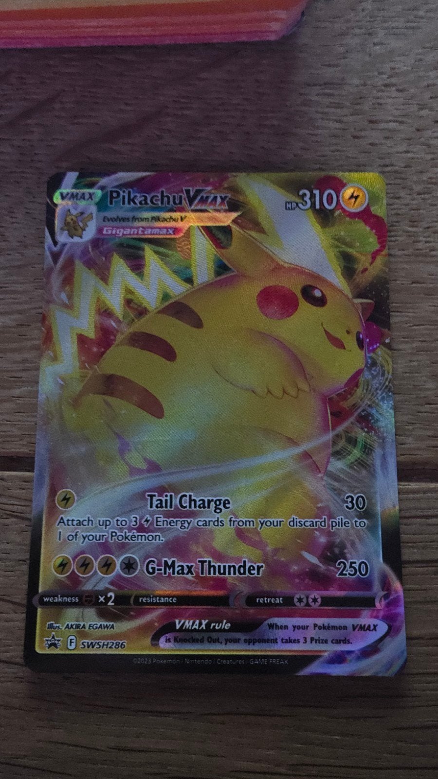 Pikachu VMAX Gigantamax Pokémon Kaart SWSH286, Ophalen of Verzenden, Zo goed als nieuw, Losse kaart