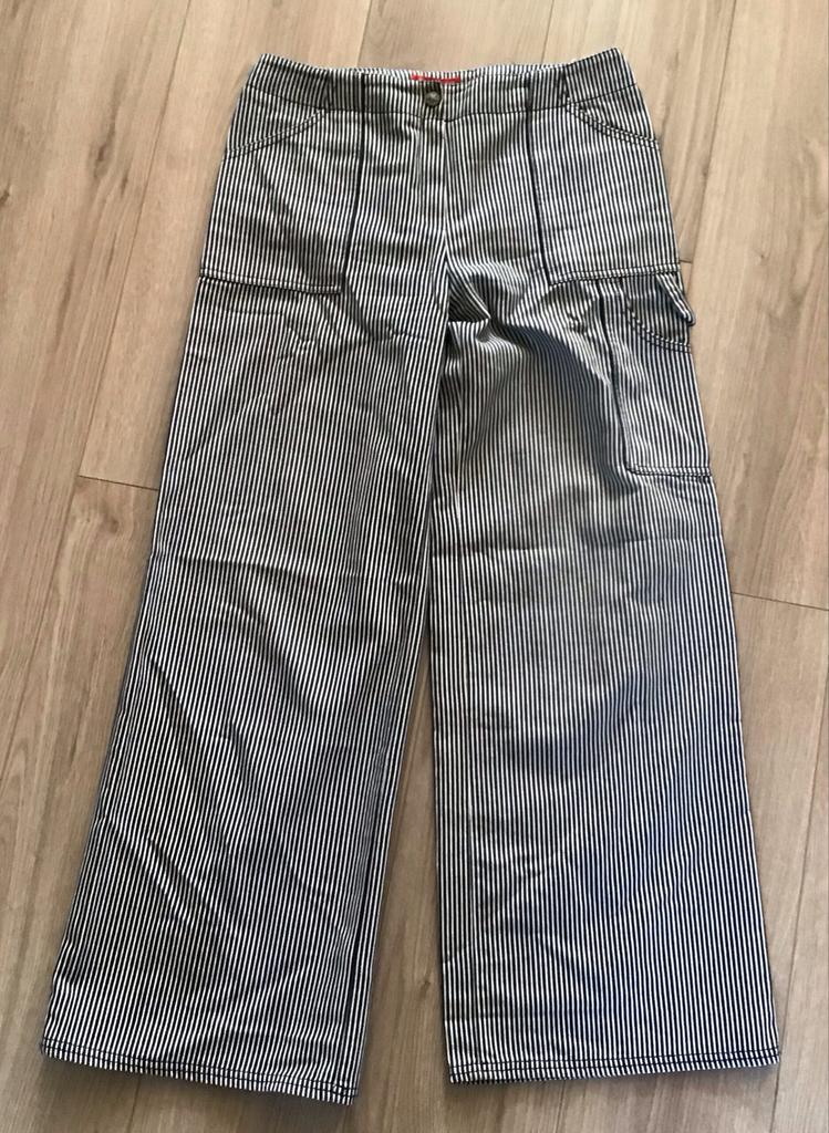 ALAIN MANOUKIAN Zomerbroek Blauw Wit Gestreept Maat 42, Blauw, Maat 42/44 (L), Ophalen of Verzenden, Zo goed als nieuw