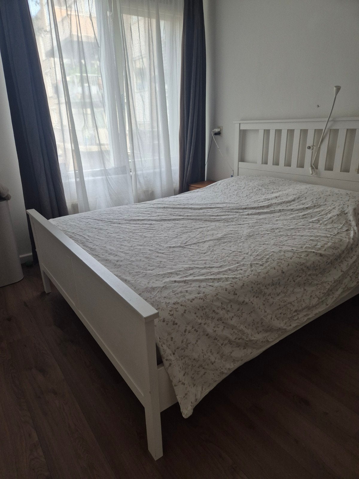 Ikea Hemnes bed 2 persoons, Gebruikt, Wit, Tweepersoons, Ophalen of Verzenden