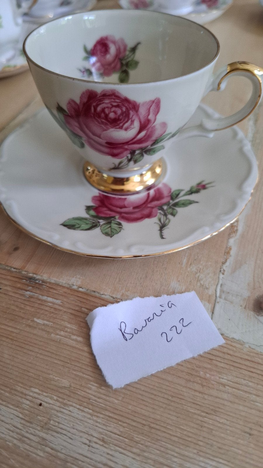 vintage porselein kop en schotel Bavaria 222, Ophalen, Zo goed als nieuw, Porselein, Kop en/of schotel