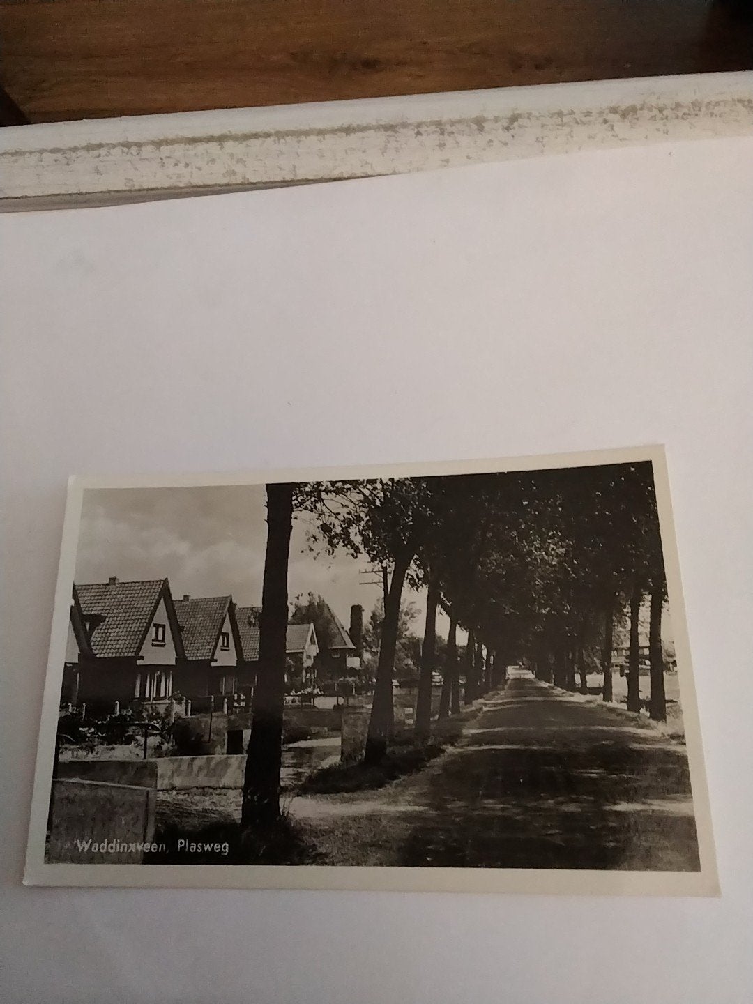 Oude Ansichtkaart Waddinxveen Plasweg - Zwart-wit, Ophalen of Verzenden, 1920 tot 1940, Gelopen, Zuid-Holland