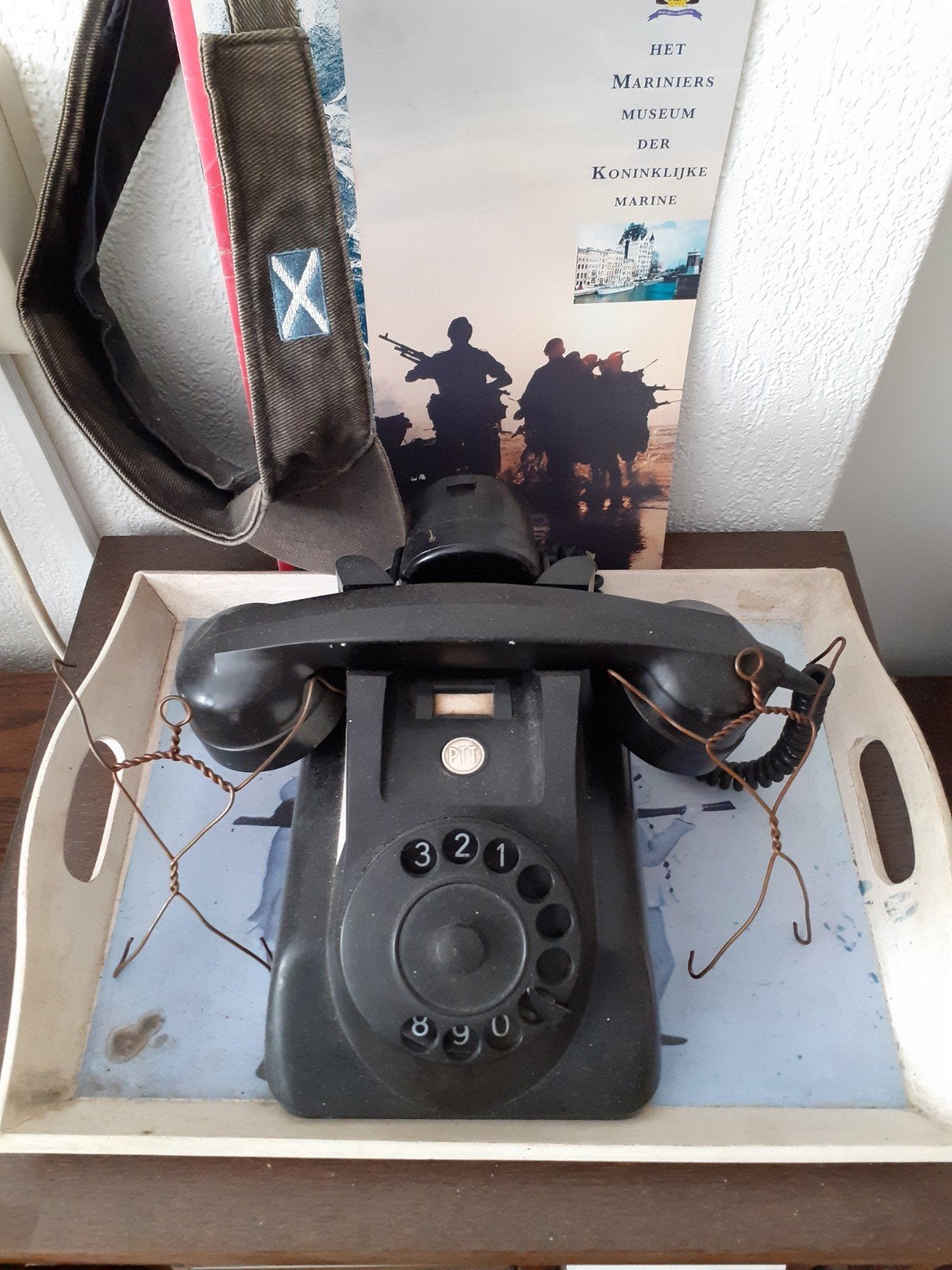 Vintage PTT draaischijf telefoon - Zwart, Antiek en Kunst, Ophalen of Verzenden
