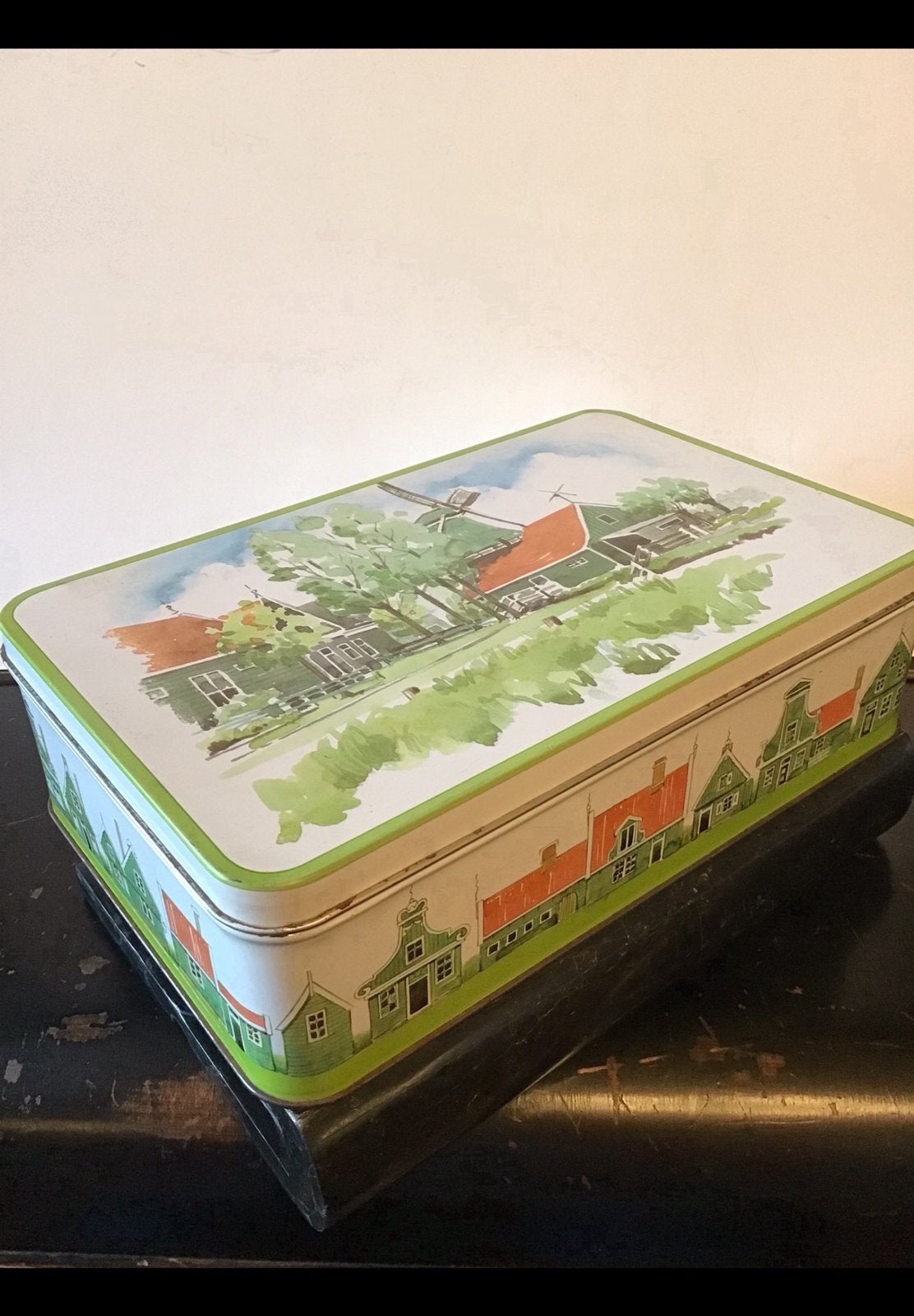 Koekjes blik van Verkade, De Zaanse Schans, roest op bodem., Verzamelen, Blikken, Ophalen of Verzenden, Zo goed als nieuw, Verkade