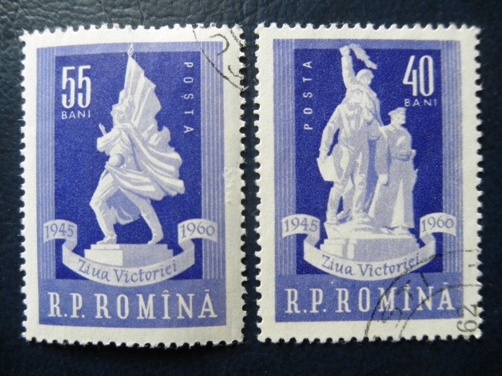 Postzegels Roemenië 1960 einde oorlog - cat.w. € 0,50 (2)., Ophalen of Verzenden, Overige landen, Gestempeld