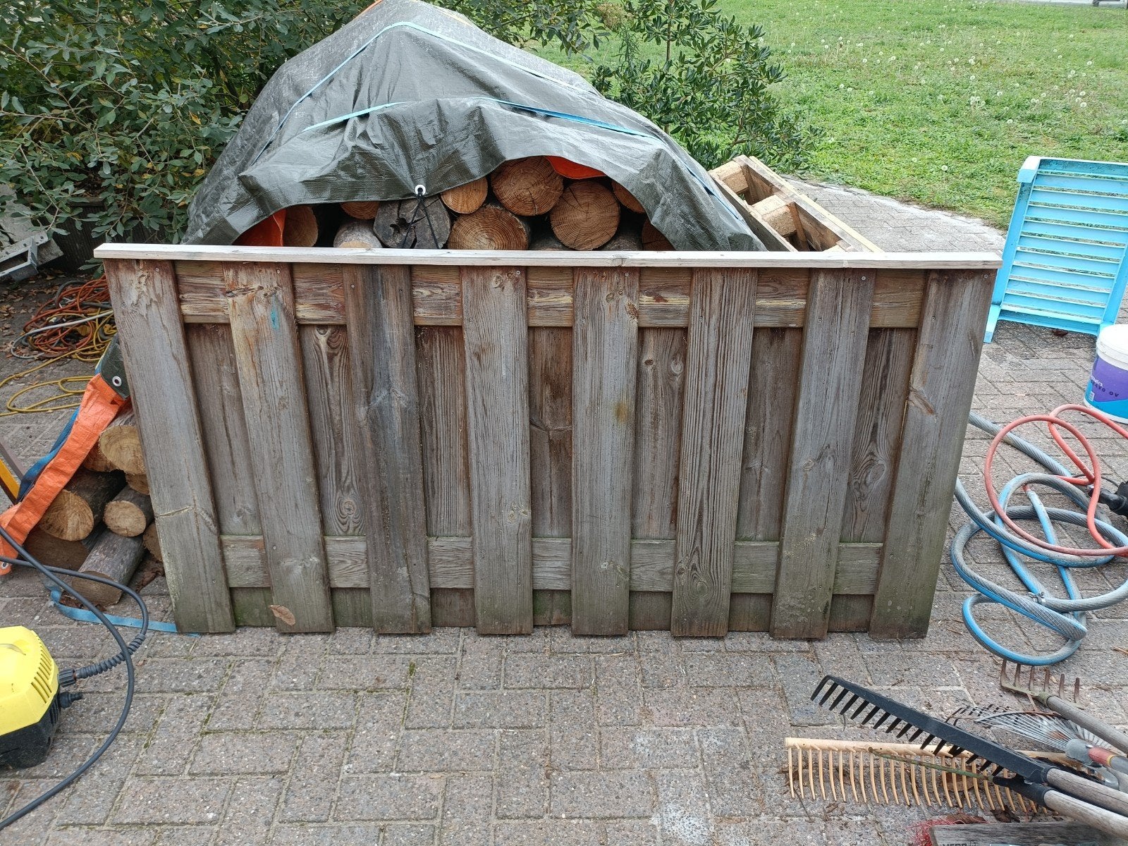 Houten schuttingdeel en poort - Gebruikt, Ophalen, Gebruikt, Minder dan 3 meter, Minder dan 1 meter