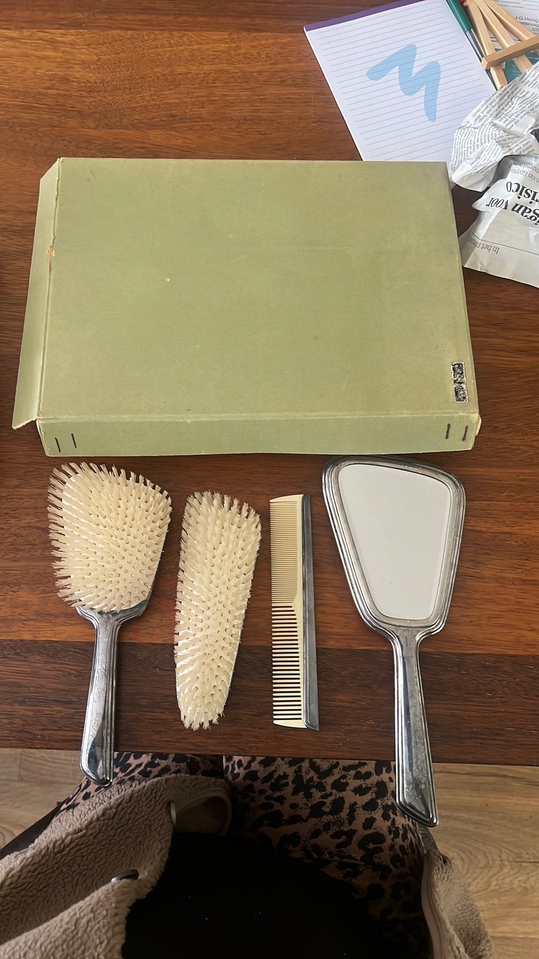 Vintage Toilet/ kapset/ verzorgings set alpacc, Antiek en Kunst, Curiosa en Brocante, Ophalen of Verzenden