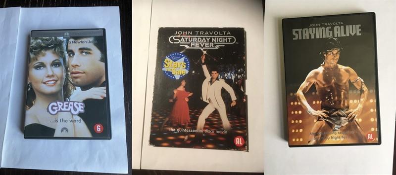 saturday night fever grease staying alive dvd 3 stuks, Alle leeftijden, Ophalen of Verzenden, Zo goed als nieuw