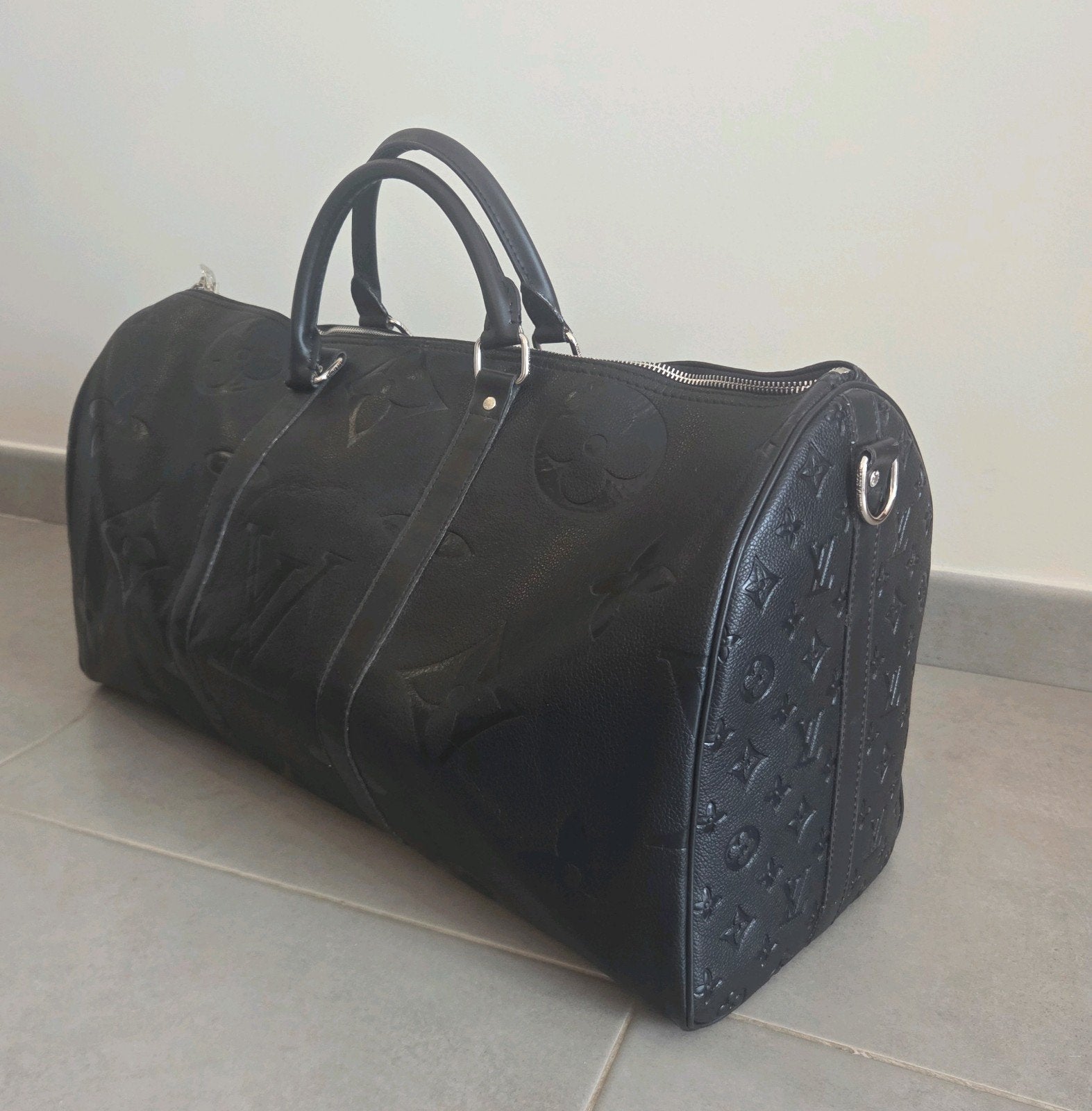 Louis Vuitton Keepall 50 Bandoulièr, 40 tot 60 cm, 20 tot 30 cm, Zwart, Ophalen of Verzenden