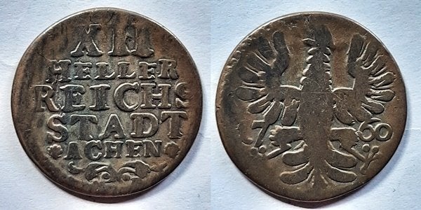 Aachen 12 Heller 1760, Verzenden, Duitsland