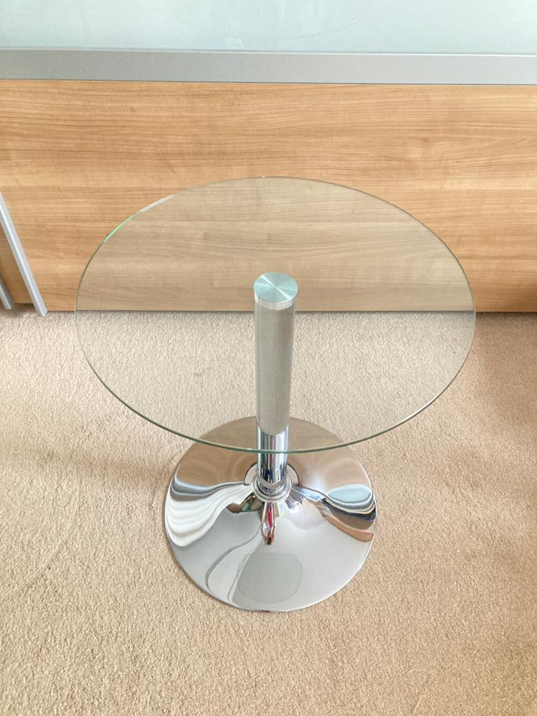 Glazen bijzettafel, Huis en Inrichting, Tafels | Bijzettafels, Ophalen, Gebruikt
