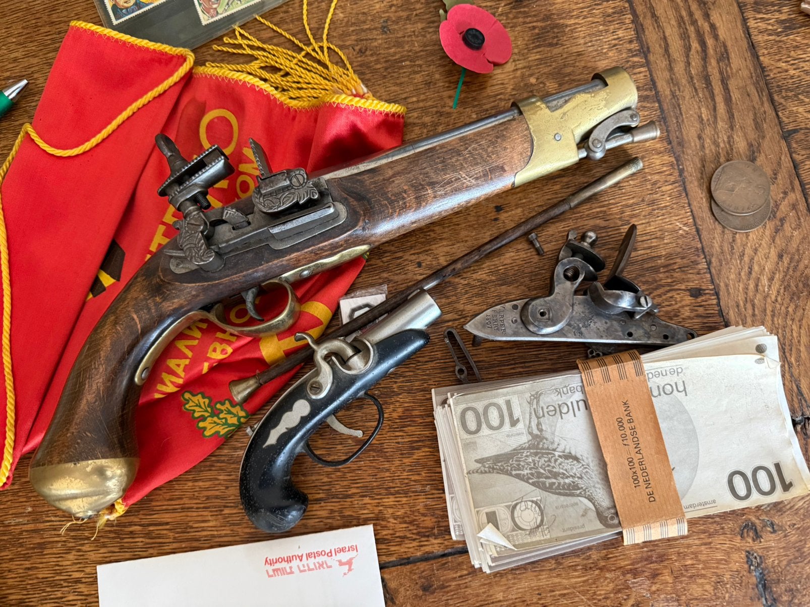 Vuursteen pistool Spaans e.a, Ophalen of Verzenden, Landmacht, Amerika, Overige typen