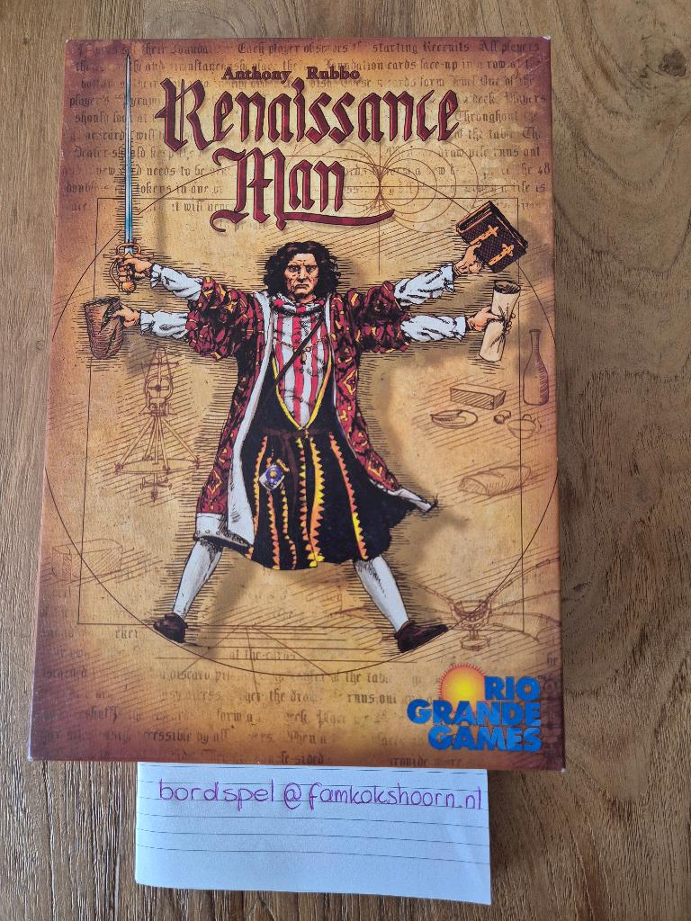 Bordspel / kaartspel Renaissance Man, Een of twee spelers, Ophalen of Verzenden, Gebruikt, Rio Grande Games