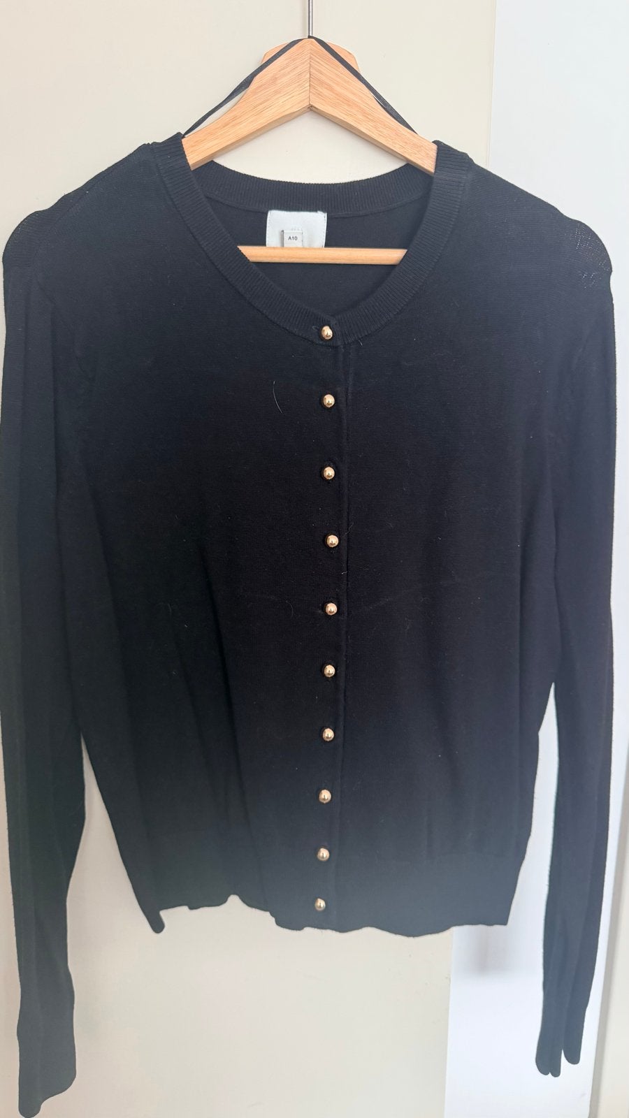 Zwart H&M vestje met gouden knopen - Maat XL, Ophalen of Verzenden, Gedragen, Maat 46/48 (XL) of groter, Zwart