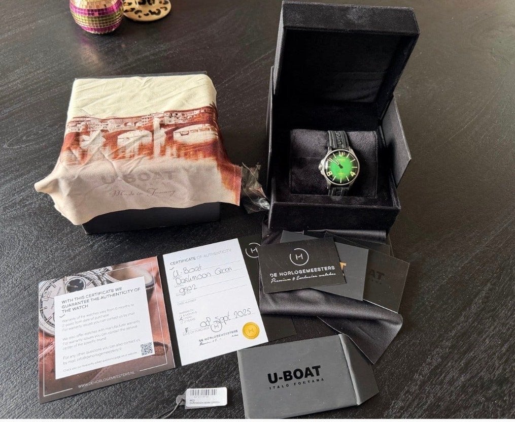 U-Boat Darkmoon Green Horloge - Nieuw in doos, Overige merken, Staal, Polshorloge, Nieuw