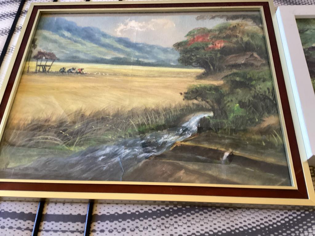 2 Indonesische schilderijen, gesigneerd, op papier, Ophalen of Verzenden
