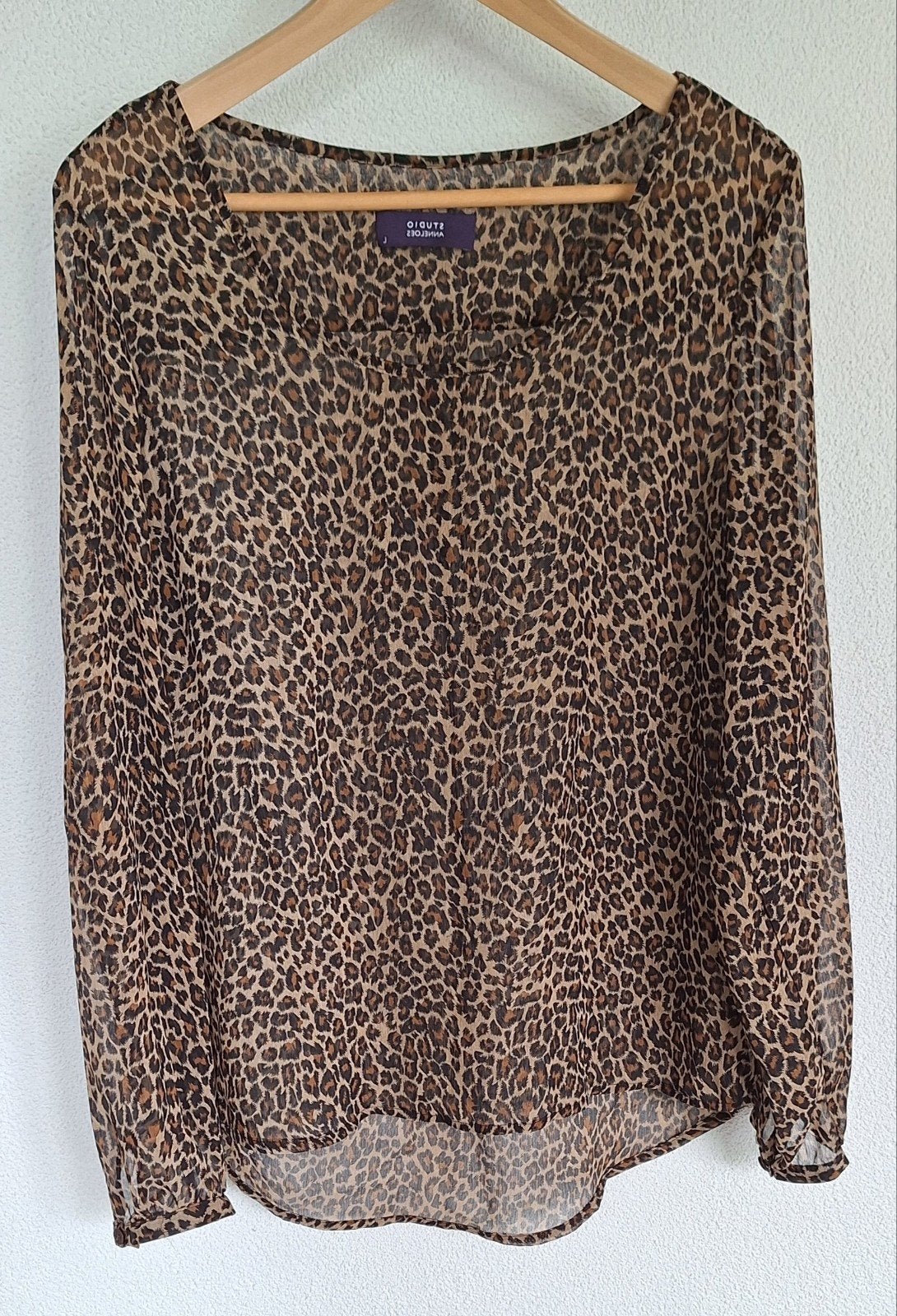Studio Anneloes blouse top tshirt kleding tuniek luipaard, Maat 38/40 (M), Studio Anneloes, Zwart, Nieuw