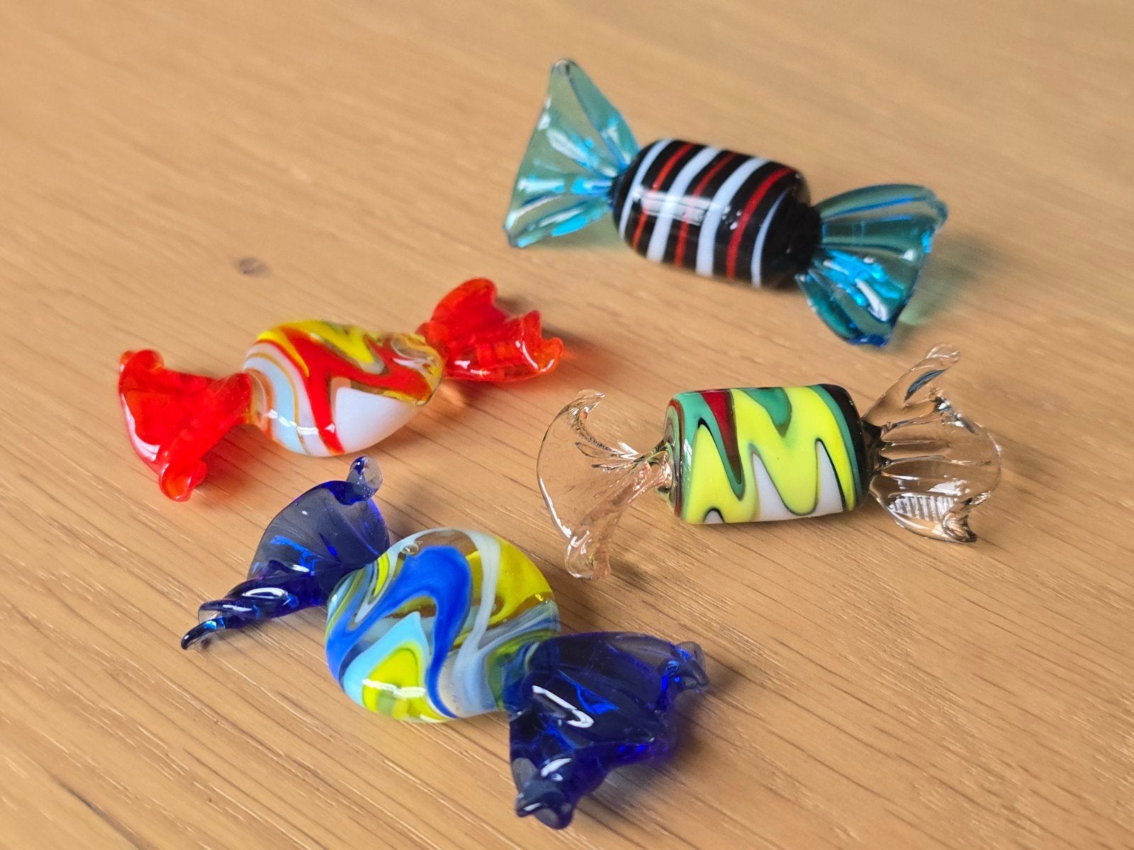 4 vintage antieke 50S murano glazen snoepjes €20, Antiek en Kunst, Antiek | Glas en Kristal, Ophalen of Verzenden