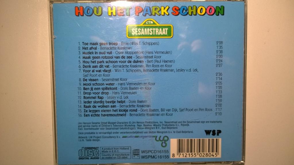 Sesamstraat - Hou Het Park Schoon, Cd's en Dvd's, Ophalen of Verzenden, Zo goed als nieuw, Muziek, 6 tot 9 jaar